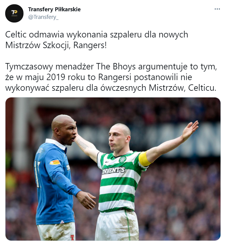 Celtic ODMAWIA wykonania szpaleru dla nowych Mistrzów, Rangers! OTO POWÓD